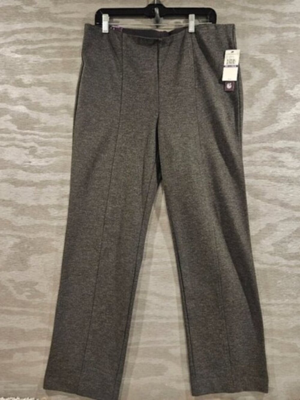 Gloria Vanderbilt SZ 14 Gray Straight Leg Ponte Stretch Pull On "Jolie" Pants